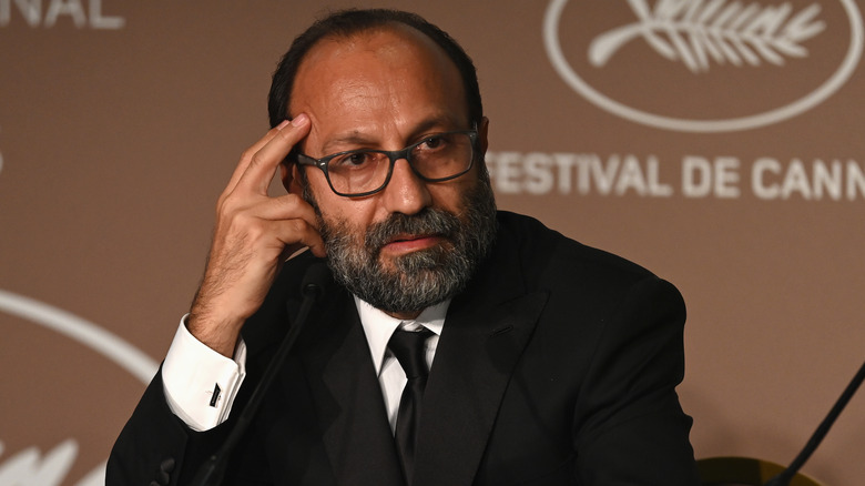 Asghar Farhadi looking worried