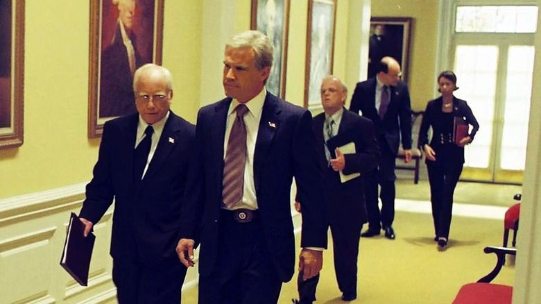 Dick Cheney and George W. Bush walking