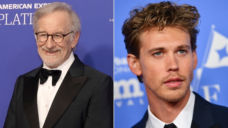 Steven Spielberg and Austin Butler close-up