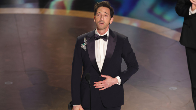 Adrien Brody accepting his Oscar