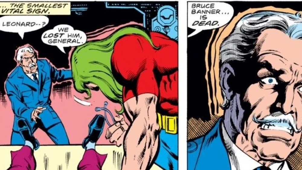 Doc Samson announcing Bruce Banner's death