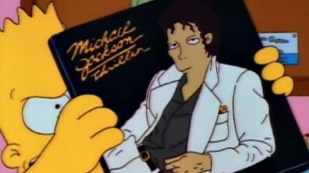 Bart Simpson holding Thriller album