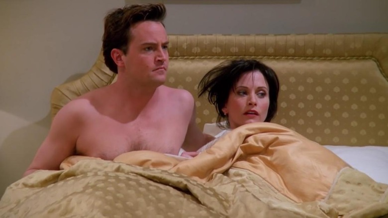 Monica and Chandler wake up together 