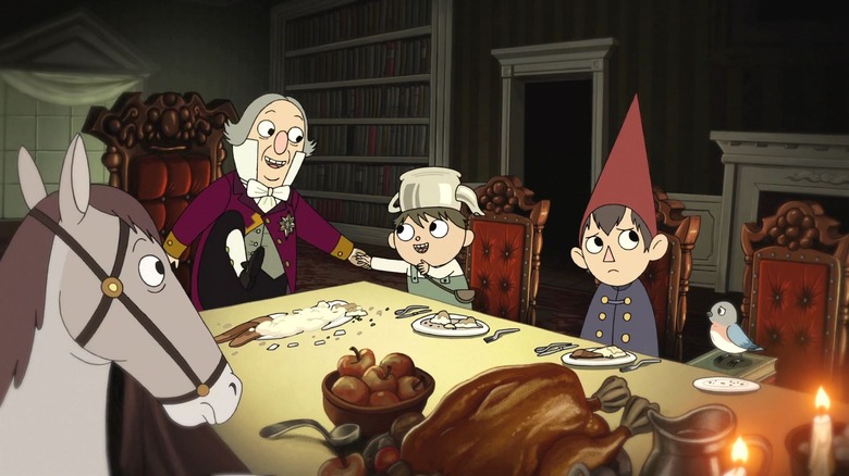 Quincy, Greg, Wirt, Beatrice and Fred at dinner