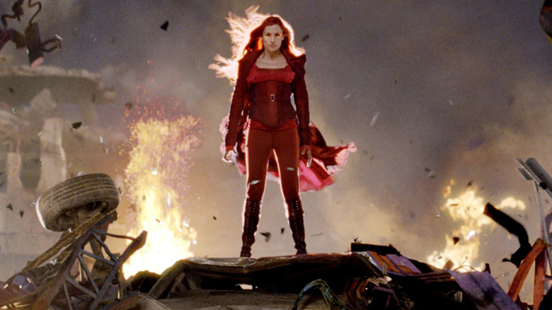 Jean Grey stands atop a mountain of debris in "X-Men: The Last Stand" (2006)