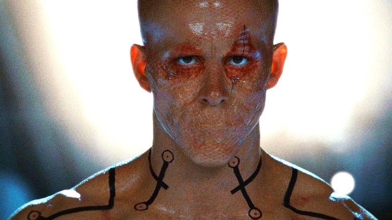 Wade Wilson with surgical scars and no mouth in "X-Men Origins: Wolverine" (2009)