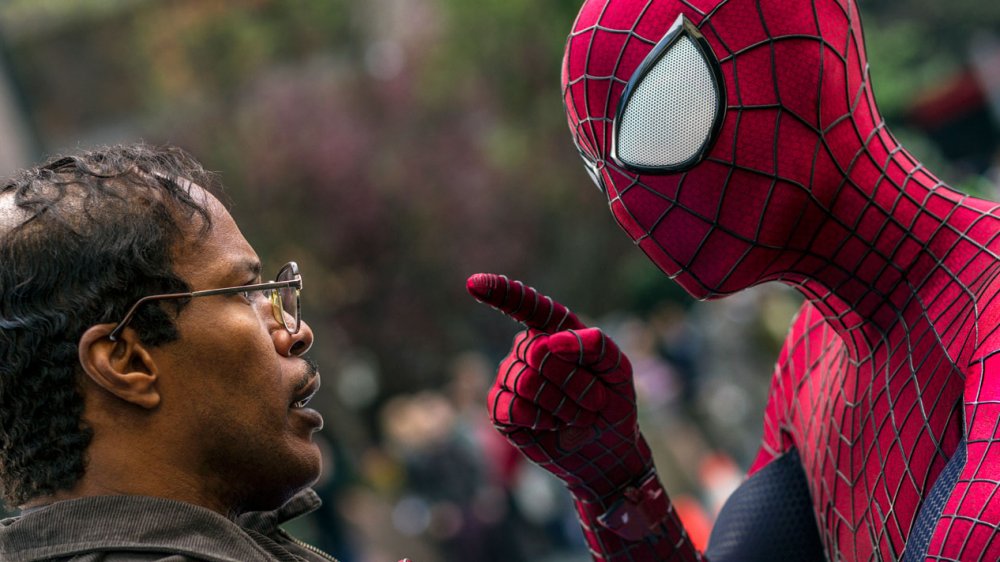 Andrew Garfield and Jamie Foxx in The Amazing Spider-Man 2