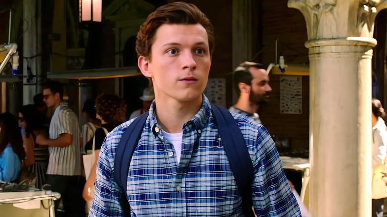 Peter Parker looking toward the right