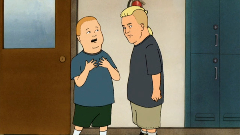 Clark Peters looking mad at Bobby Hill