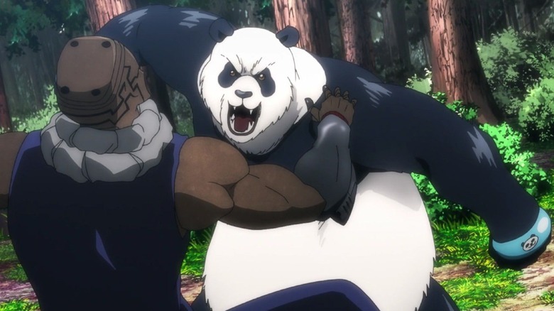 Panda fighting Mechamaru