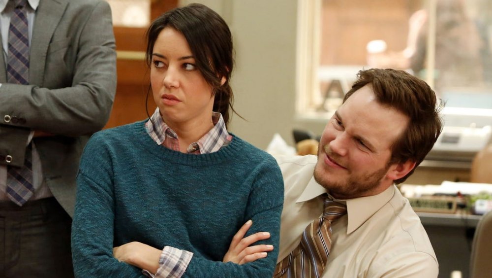 Aubrey Plaza and Chris Pratt in Parks and Recreation