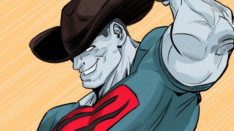 Bizarro wearing a cowboy hat