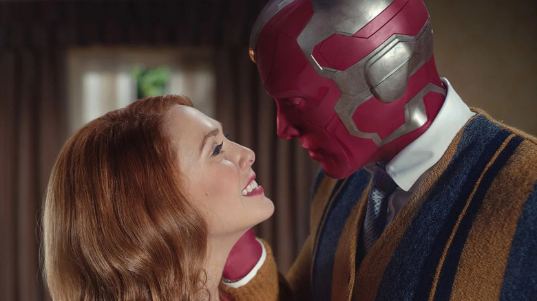 Wanda and the Vision about to kiss