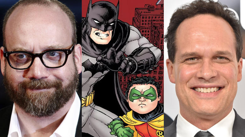 Paul Giamatti, Diedrich Bader and Batman and Robin side by side