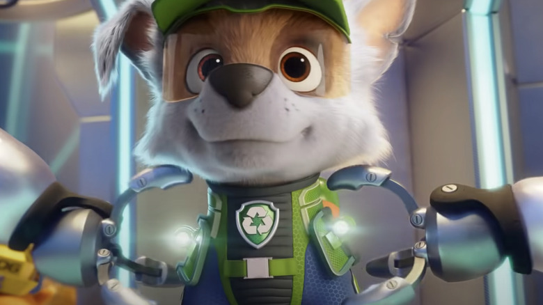 Rocky in recycling uniform in PAW Patrol: The Movie