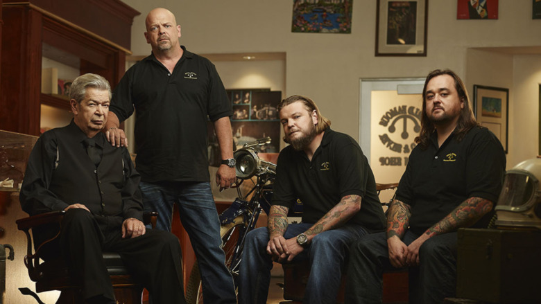 Richard "The Old Man" Harrison, Rick Harrison, Corey Harrison and Chumlee Russell