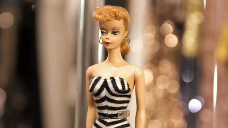 A Barbie #1 sits in a display case on "Pawn Stars"