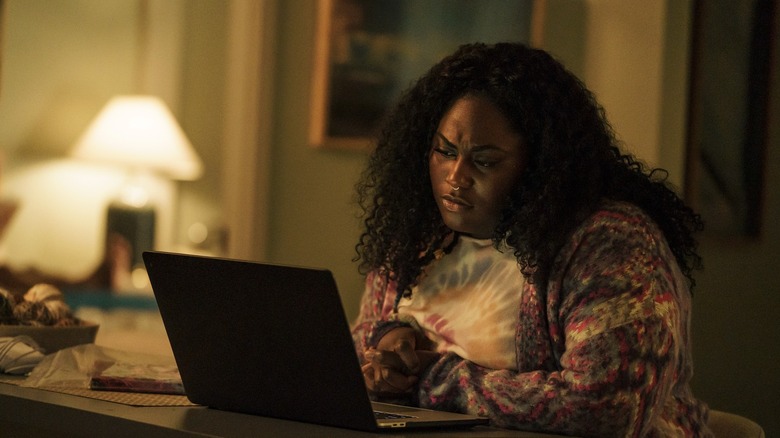 Danielle Brooks in front of a laptop