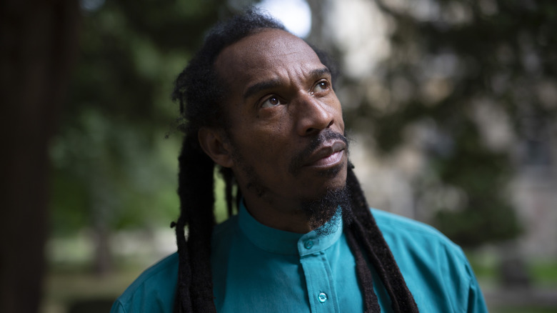 Benjamin Zephaniah looks up