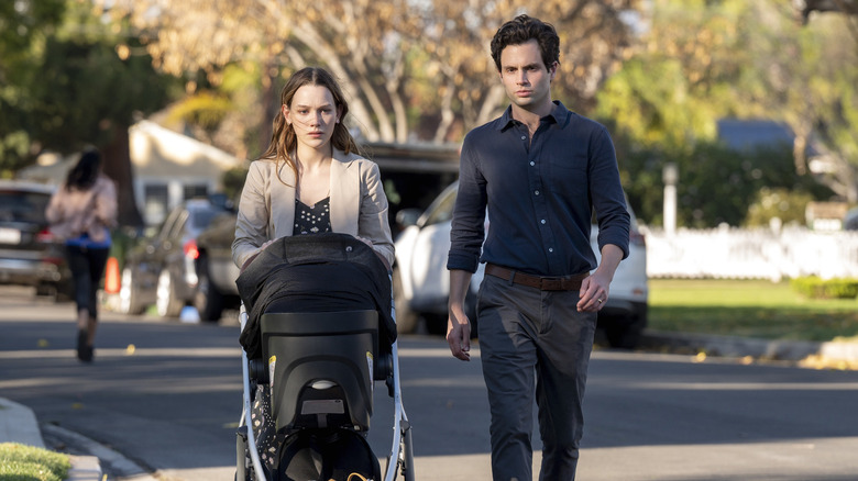 Joe and Love walking with stroller