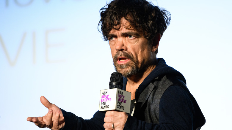 Peter Dinklage speaks at the Film Independent Spirit Awards