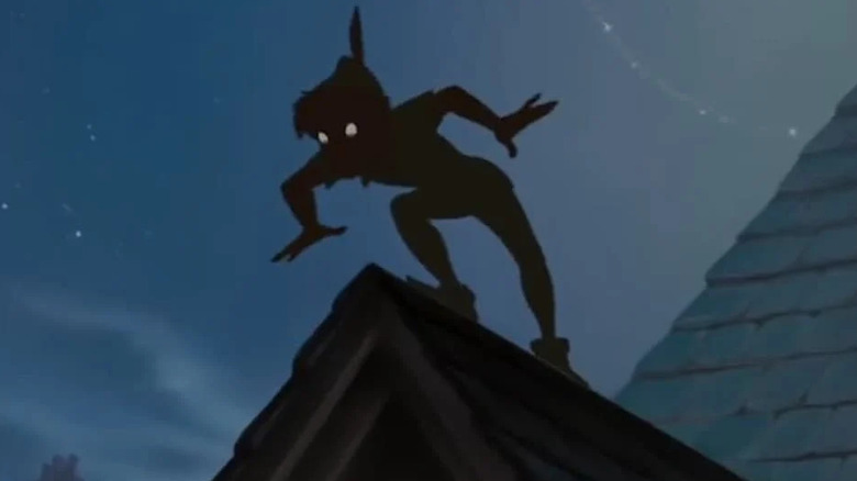 Peter Pan shadow on roof