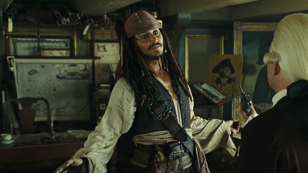 Johnny Depp as Jack Sparrow in the Pirates of the Caribbean franchise