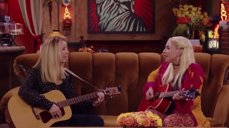 Phoebe and Lady Gaga play guitar