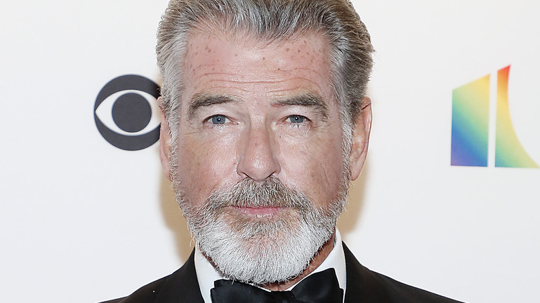 Pierce Brosnan looking to camera