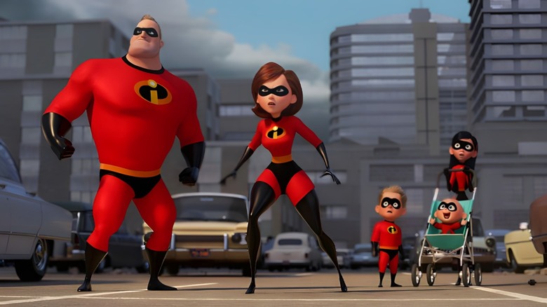 The Incredibles looking upward