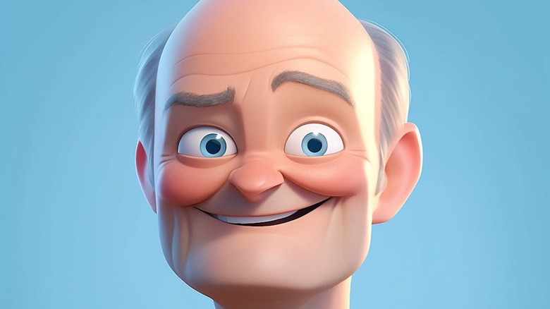 Animated Creed Bratton smiling weakly