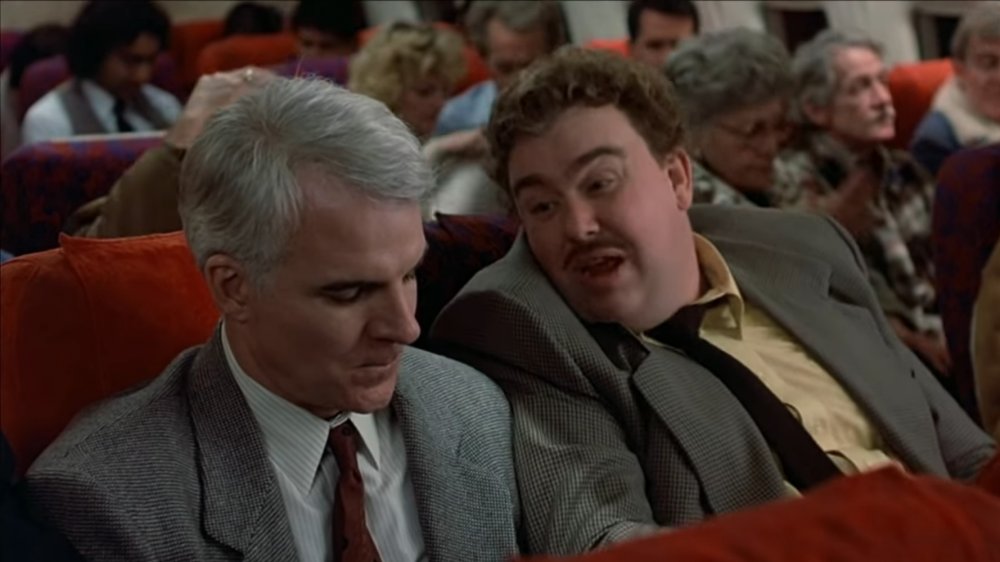 Steve Martin as Neal and John Candy as Del in Planes, Trains and Automobiles