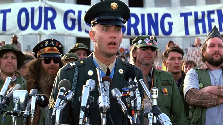 Forrest Gump giving a speech