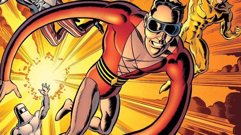 Plastic Man outrunning an explosion