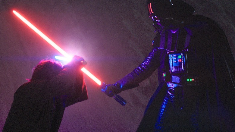 Obi-Wan and Vader duelling