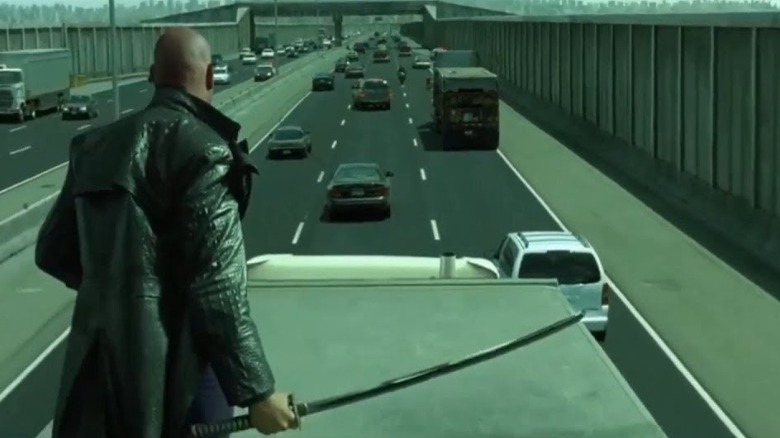 Morpheus fighting on the highway