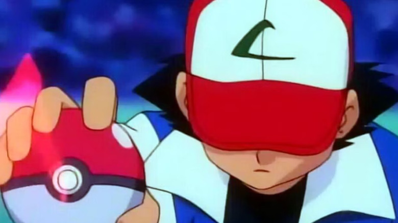 Ash raising Pokeball