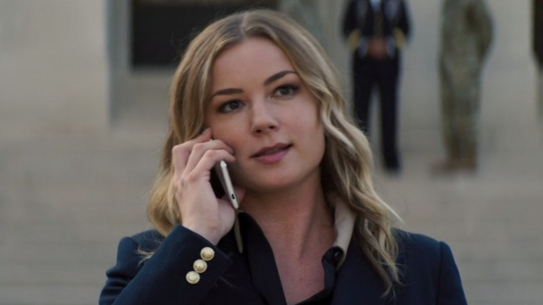 Sharon Carter talking on phone