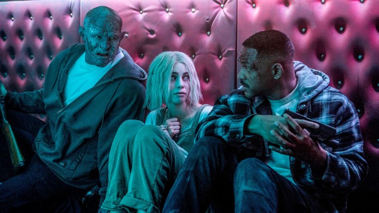 Joel Edgerton, Lucy Fry, and Will Smith in Bright