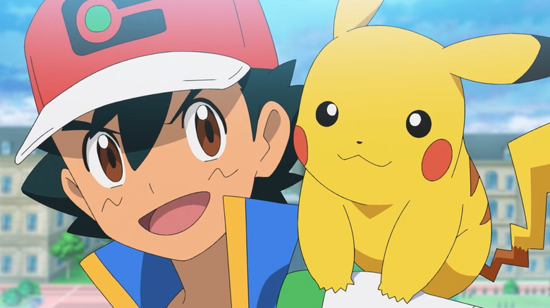 Ash and Pikachu smiling