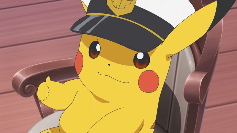 Captain Pikachu smiling