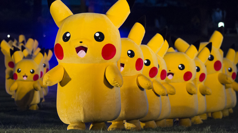 Inflatable Pikachu costumes at a previous Yokohama Pokémon event