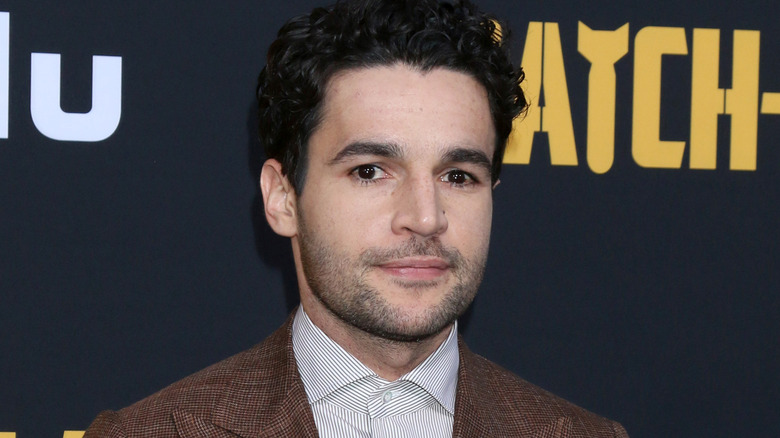 Christopher Abbott in brown suit at Catch-22 premiere