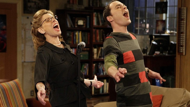 Beverly singing with Sheldon