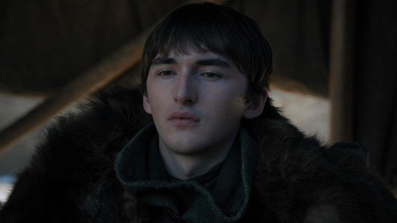 Bran Stark wearing furry cloak