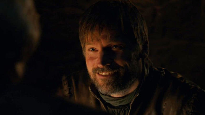 Bearded Jaime Lannister smiling