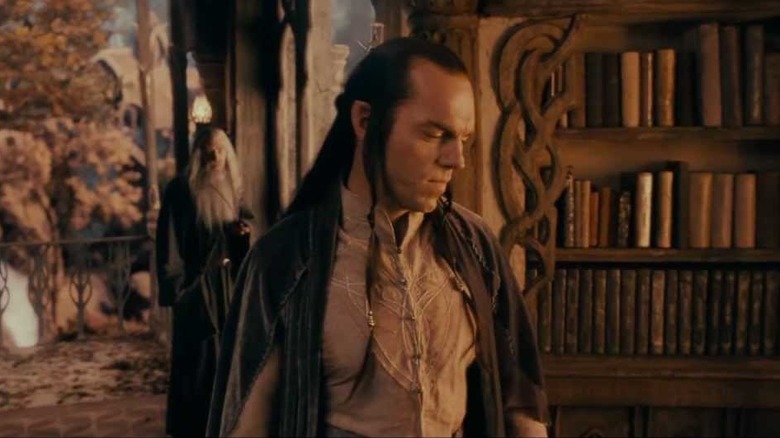 Elrond talking to Gandalf