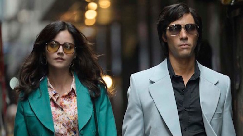 Tahar Rahim and Jenna Coleman wear sunglasses