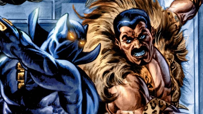 Kraven the Hunter battling Black Panther in a comic cover