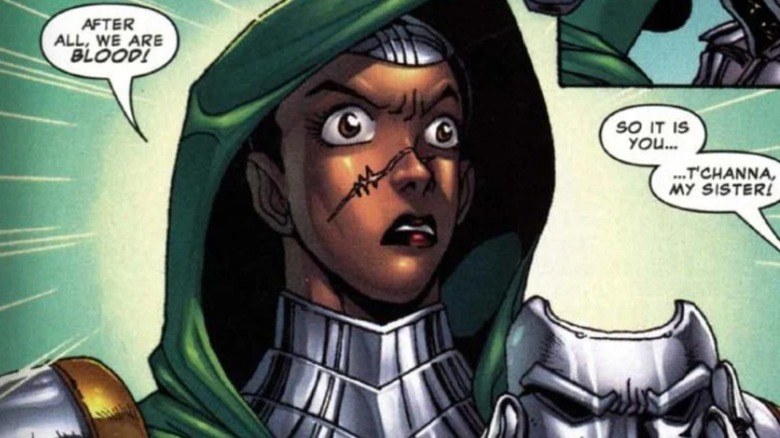 T'Channa wearing Doctor Doom's costume in the comics